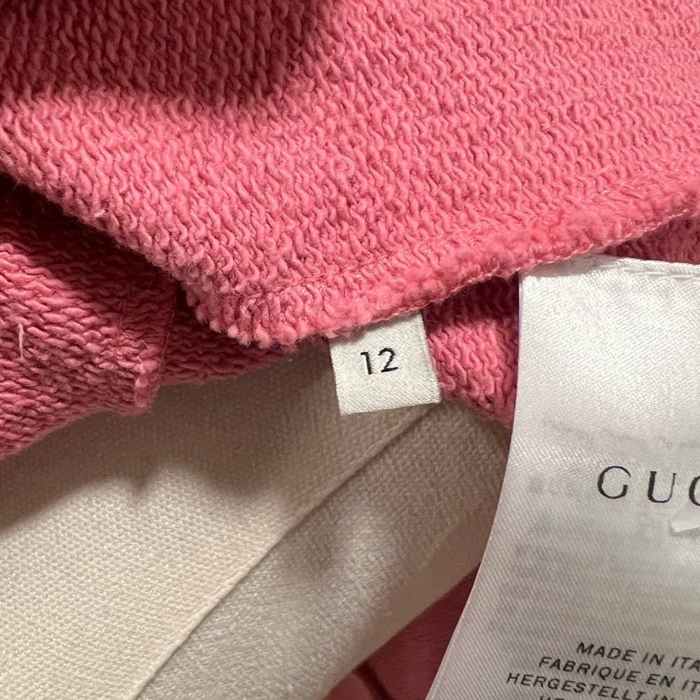 GUCCI | Pink Web Bow | Zip Hoodie | Girls 12 | Women's XS/S - Picture 10 of 15